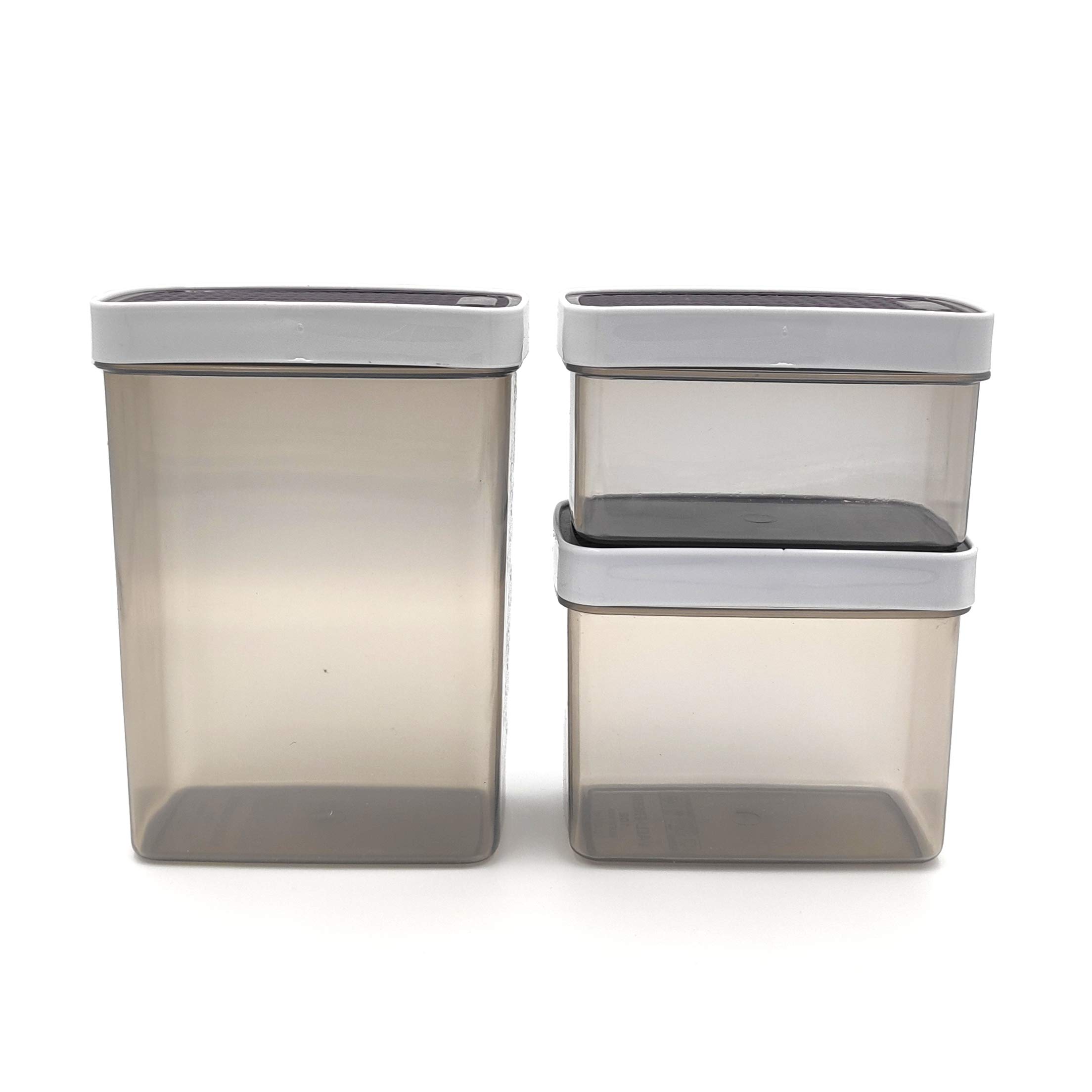 Mainstays-Fresh Tab Plastic Storage Vacufresh Container, Set of 3, (250 ML, 400 ML, 700 ML)