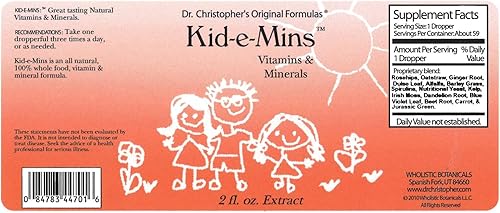 Miniatura 2 de Christopher's Original Formulas Kid-E-Mins Vitaminas y minerales, sabor natural a naranja, multivitamínico líquido para niños, 2 onzas