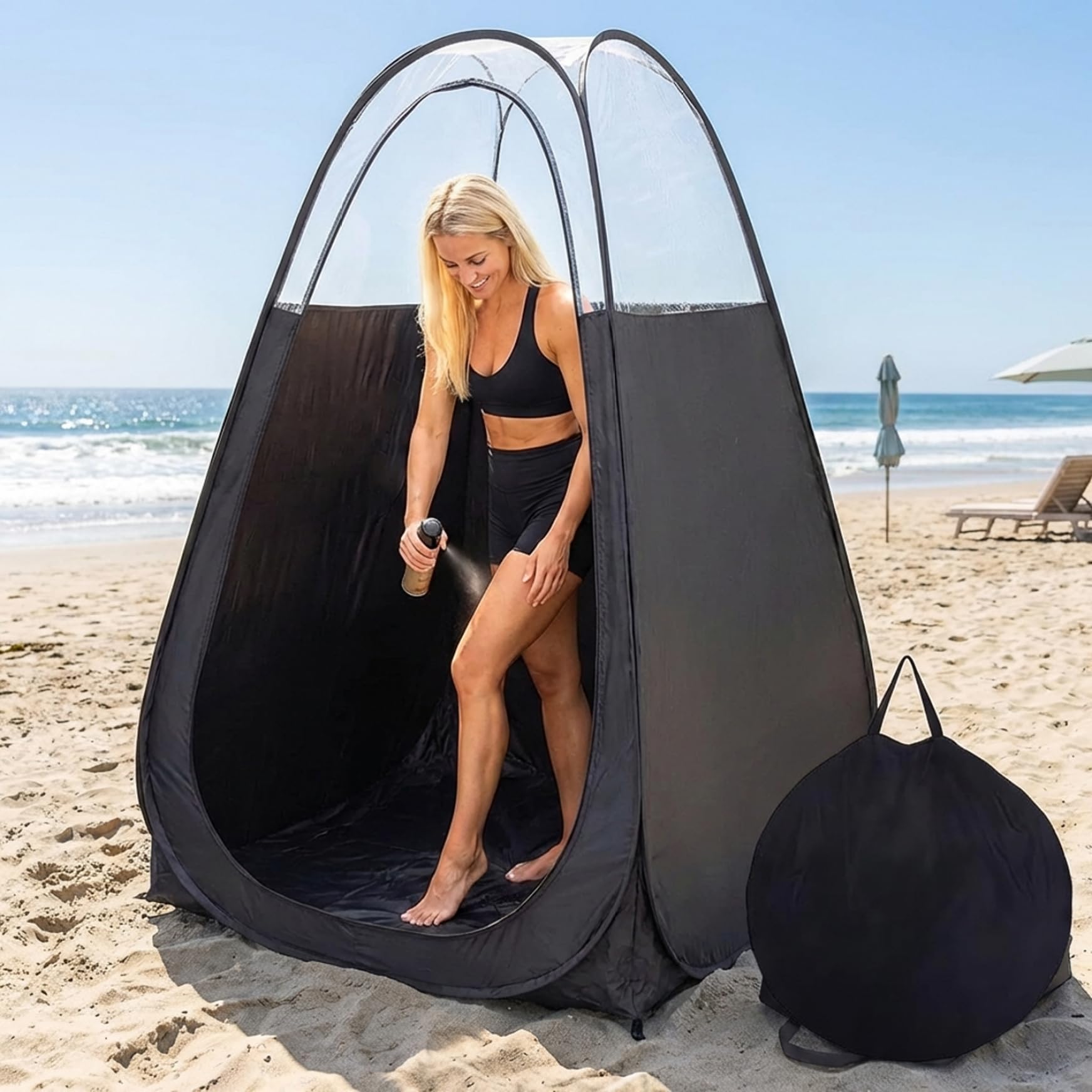 Tienda de Bronceado en Aerosol, Tienda de Bronceado emergente portátil, Cabina de privacidad instantánea con Bolsa de Transporte para Ducha y Cambio al Aire Libre, 47 x 47 x 75 Pulgadas, Cabina de BR