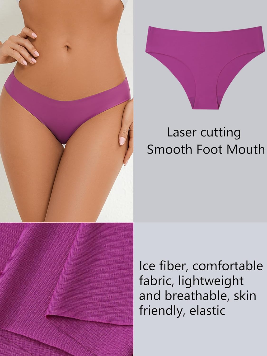 LaNavisse Seamless Underwear for Women No Show Panties for Ladies Bikini Hipster Low Rise Briefs Invisible Cheeky 6 Pack - Image 3