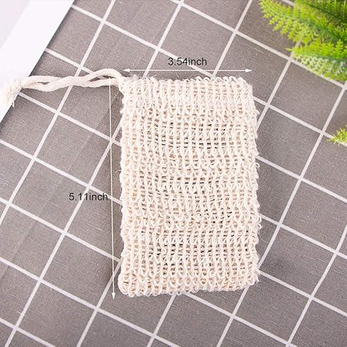 Miniatura 2 de Paquete de 6 bolsas exfoliantes de jabón natural, ahorradores de jabón para barra de jabón, bolsas de jabón de fibra de sisal natural para espumar y
