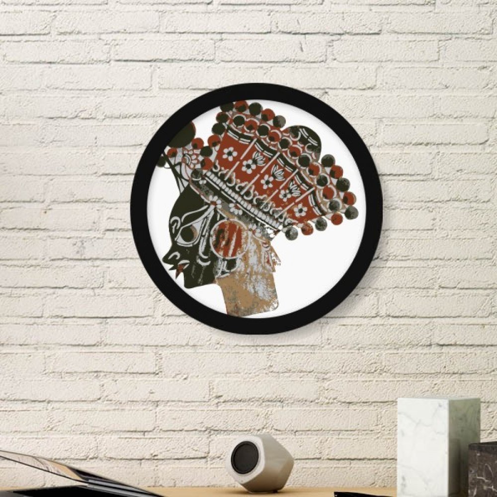 Peinture traditionnelle shadow play cadre bois rond