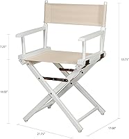 Vista 283 de Casual Home - Silla de director de 30 in, marco blanco, con lona color blanco, altura de barra