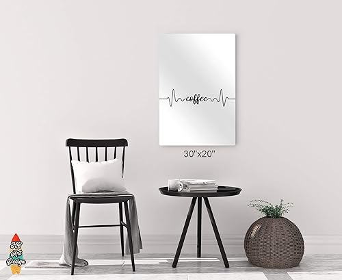 Miniatura 6 de HB Art Design Coffee Modern Black and White Hand Lettering Heartbeat Metal Print Wall Art Coffee Bar Decor Coffee Signs Kitchen Wall Decor Dining