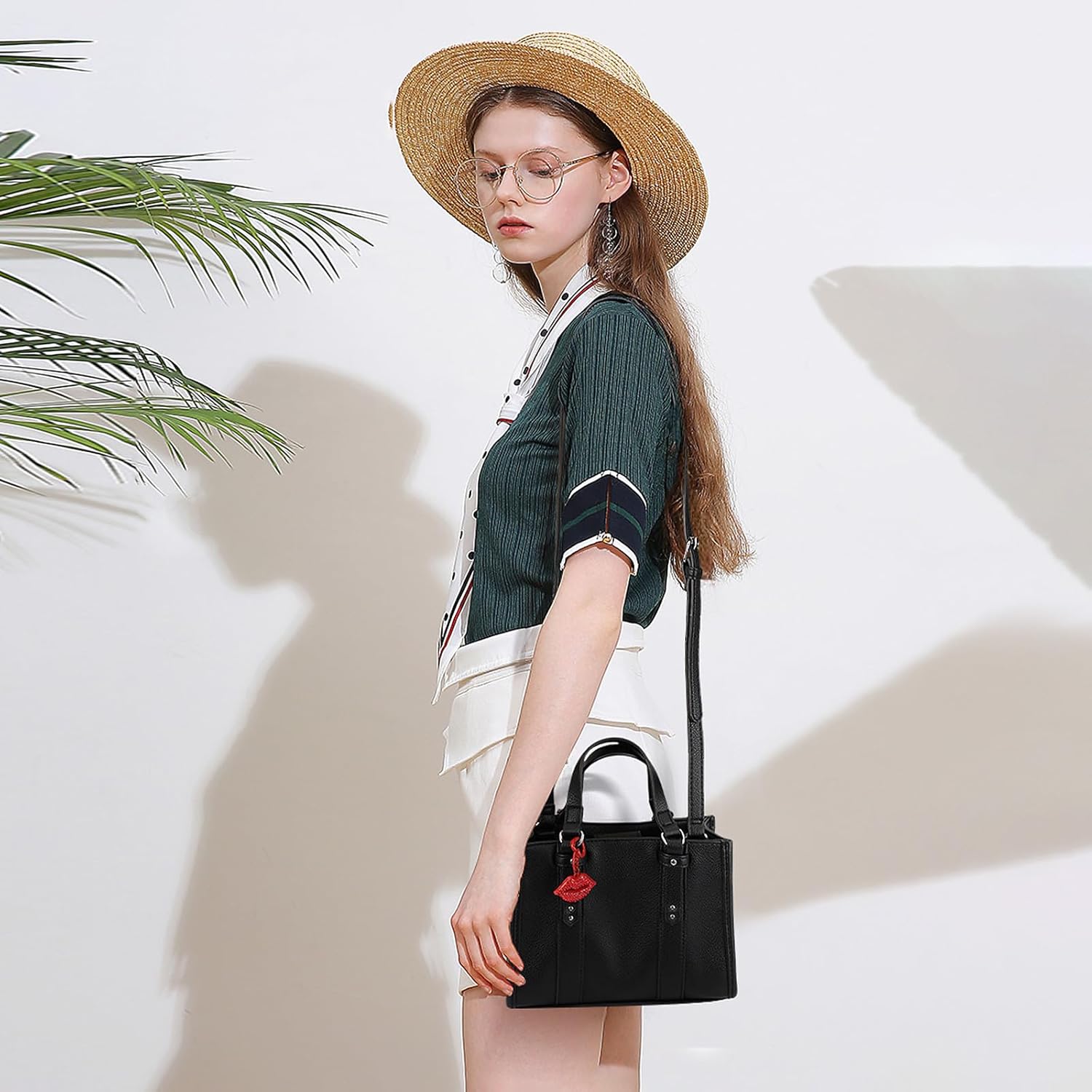 Small Women Satchel Handbag Crossbody Bags For Women Double Handle PU Leather - Image 2