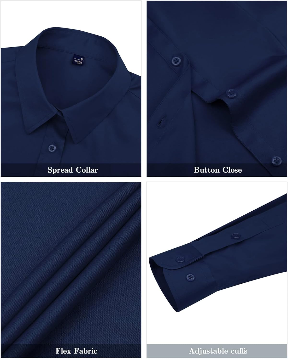 J.VER Womens Dress Shirts Long Sleeve Button Down Shirt Wrinkle-Free Business Casual Blouse Office Work Tops - Image 4