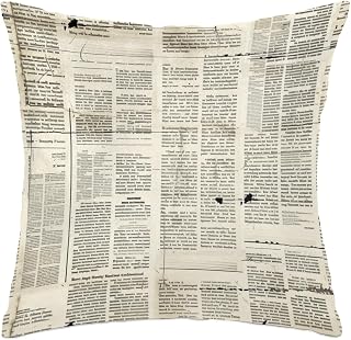 Old Newspaper Pillow Covers 18x18 Inch Decorative Throw Pillow Covers Square Pillow Cases Cushion Cover Pillowcase for Sofa Couch Bedroom Living Room Farmhouse