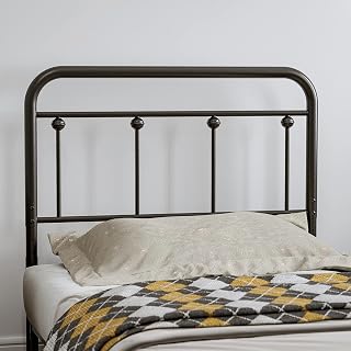 IKIFLY Metal Twin Size Headboard, Adjustable Height, Farmhouse Victorian Style, Easy Assembly, Twin/Twin XL Headboard Only for Bedroom, Black