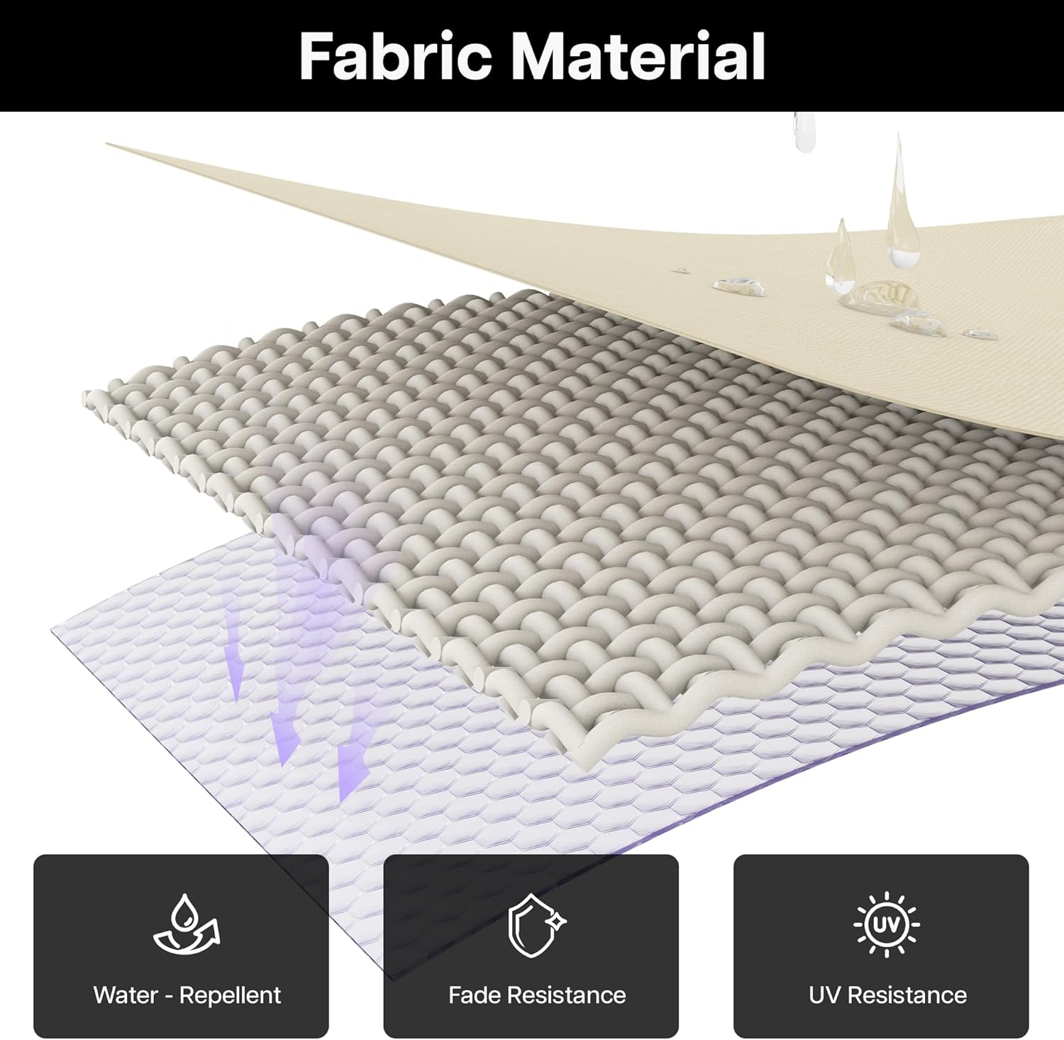 paramondo Patio Umbrella, 11FT Outdoor Cantilever Umbrella with 360-degree Rotation for Garden, Deck, Backyard, Pool and Beach, Beige - Image 4