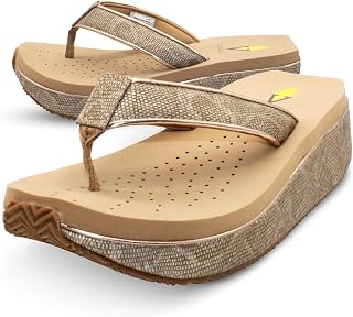 Neville Wedge Sandals for Women Featuring Soft Webbed Textile Thong Post, Padded Lining, and Slip-On Wedge Style