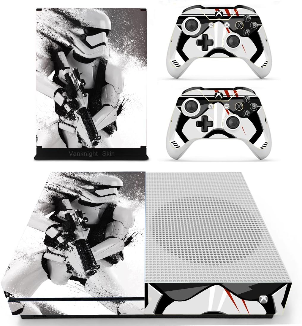 Vanknight Xbox One S Slim Console Remote Controllers Skin Set Vinyl Skin Decals Stciker Cover for Xbox One Slim (XB1 S) Console