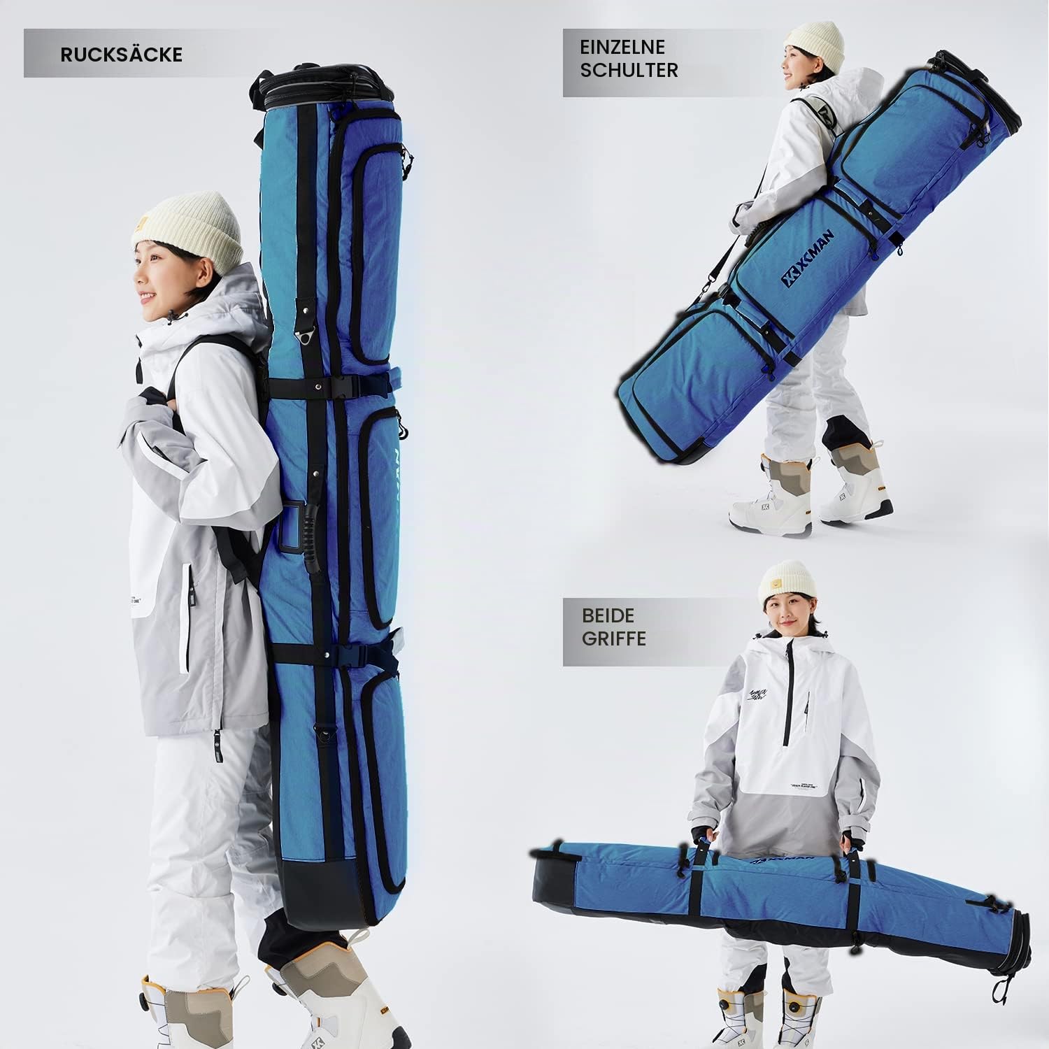 XCMAN Snowboardtasche Robuste 160/190cm Snowboard-Tasche Für -Skitrage-Rucksack Flugreisen geeignet