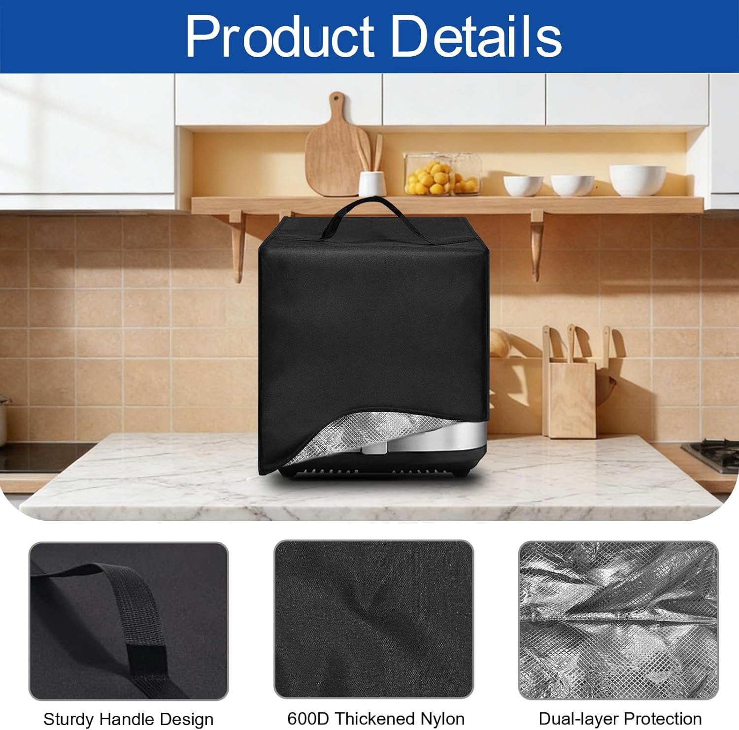 Air Fryer Cover Dust Cover for Gourmia Air Fryer Oven Digital Display 8 Quart Large AirFryer Cooker GAF838 14.5"*11.2"*13.4" Heat-Resistant Waterproof Dust-proof Kitchen Appliance Covers