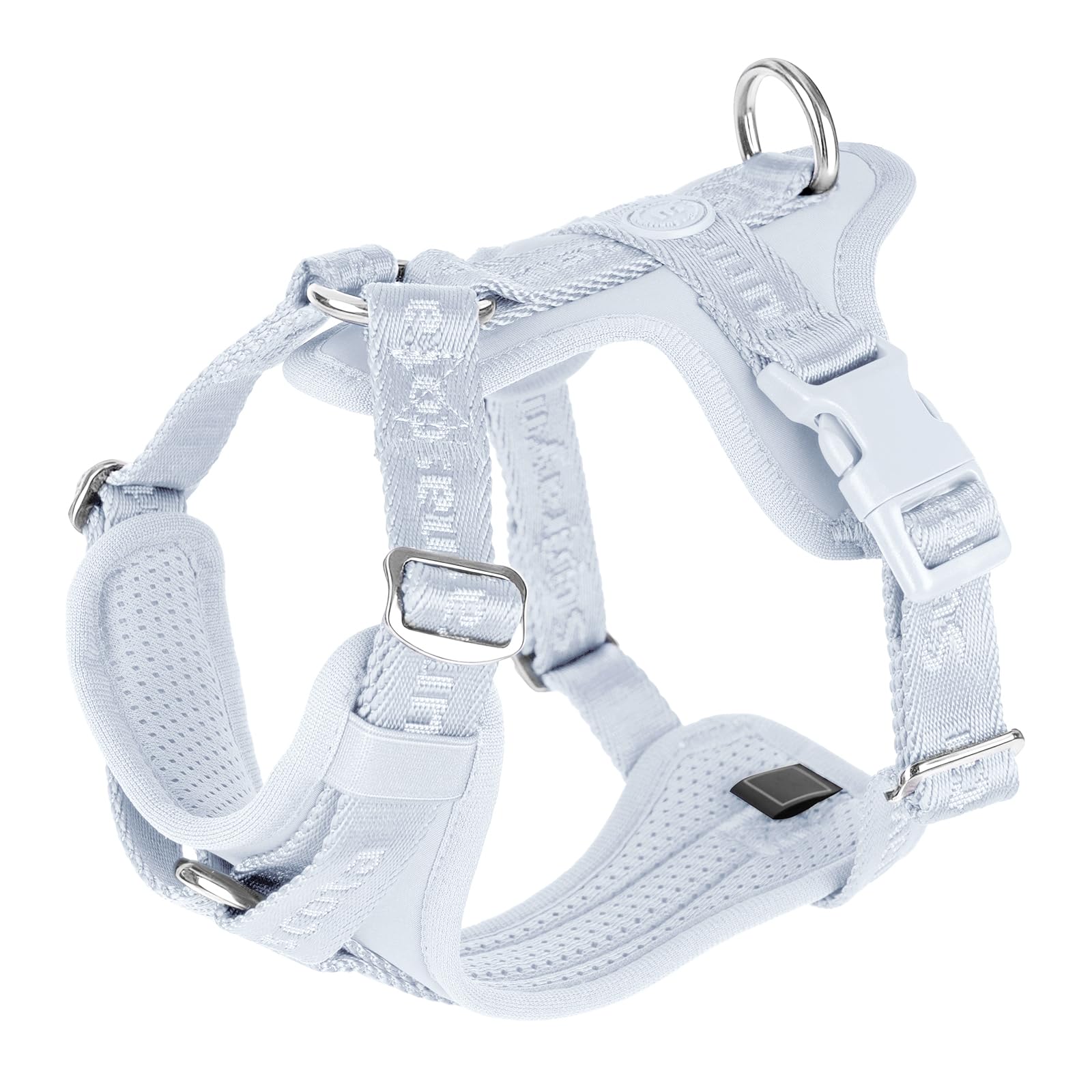 Sunraymascota Pettorina per cani con morbida imbottitura in lycra, comoda pettorina in rete traspirante, taglia regolabile per razze piccole, medie e grandi, sicura, con due fibbie (azzurro, M)