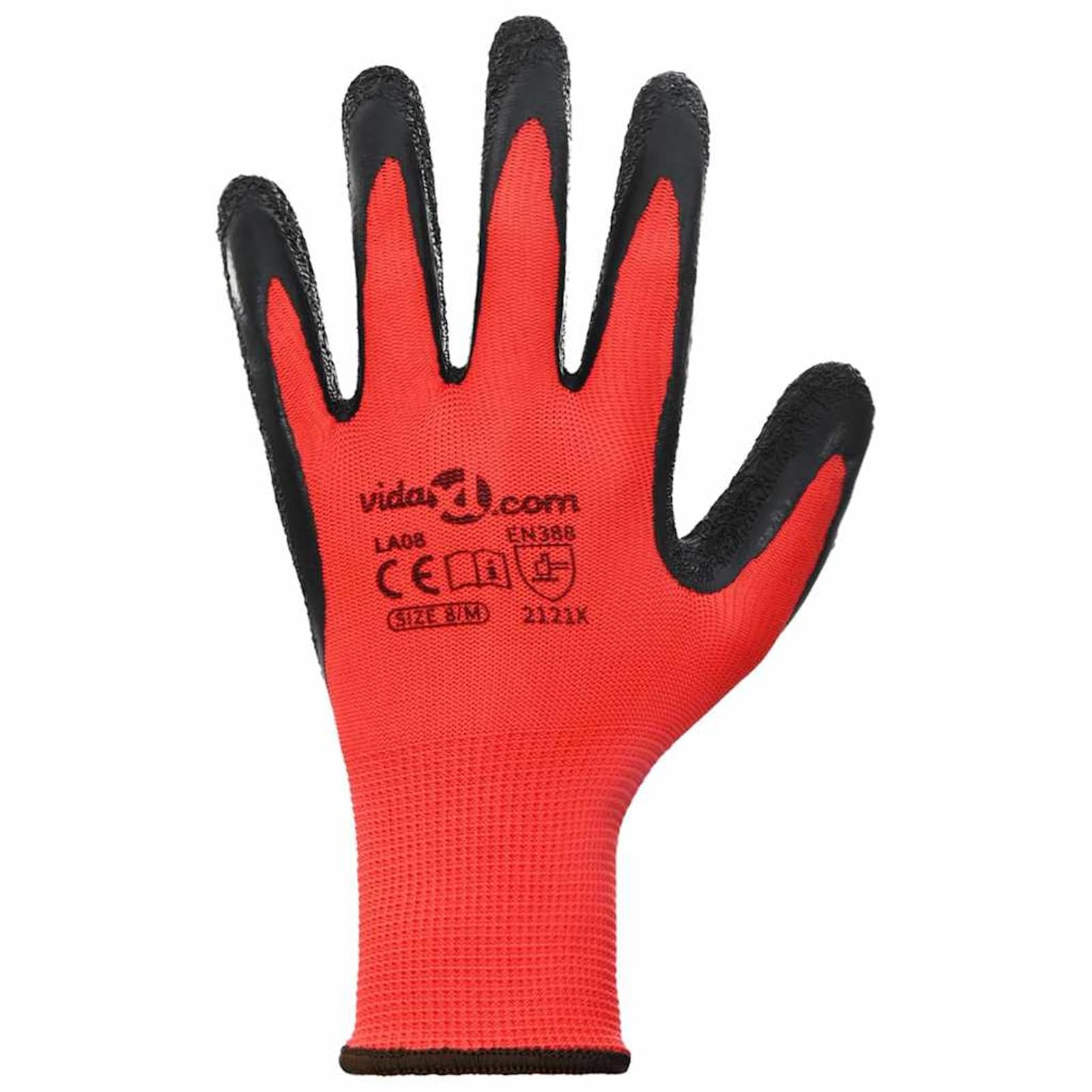 Arbeitshandschuhe 24 pcs Rot und Schwarz 8 / m Latexbeschichtung Model42020693