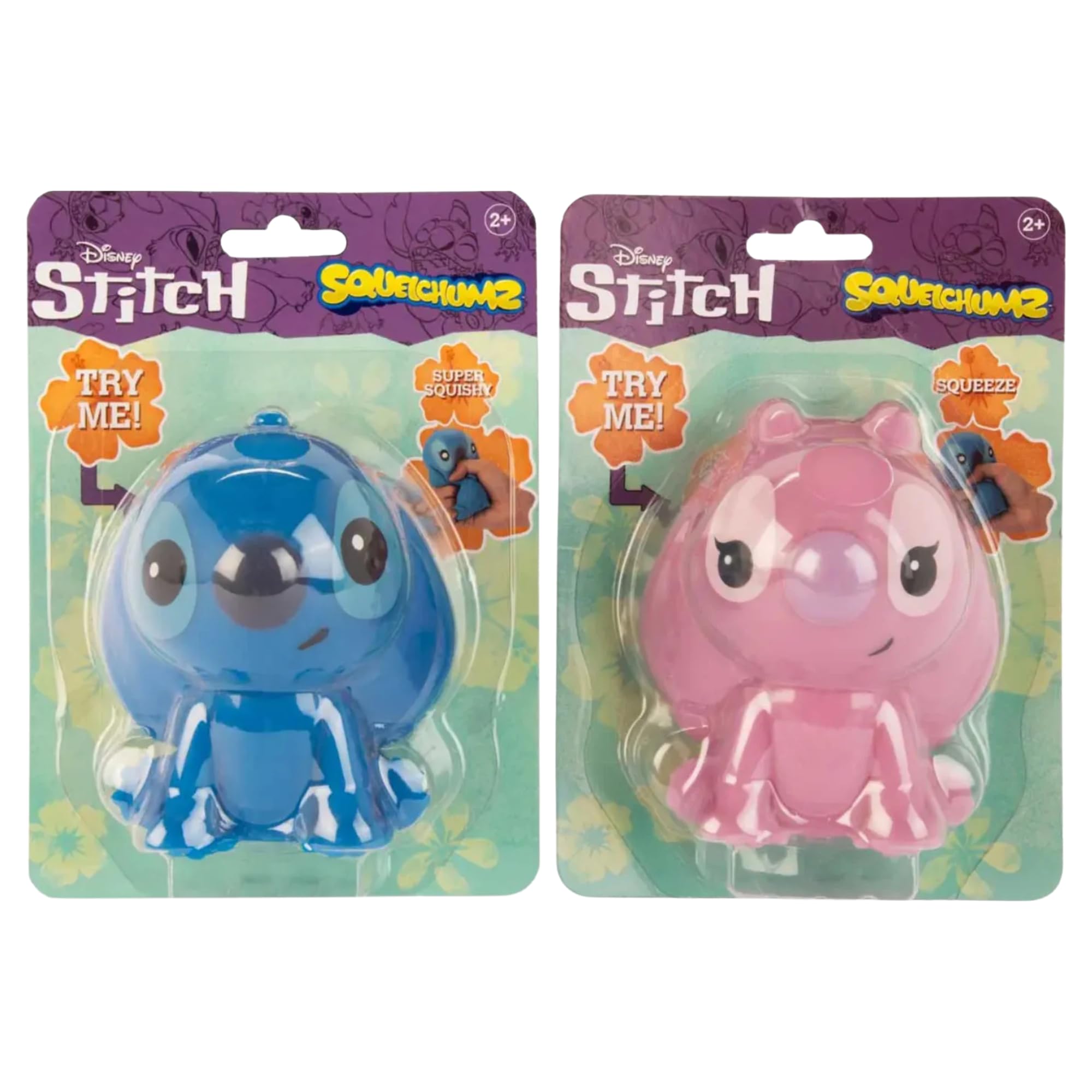 Disney Squelchumz Squeezy Sensory Toys of Your Favourite Characters (Stitch & Angel)