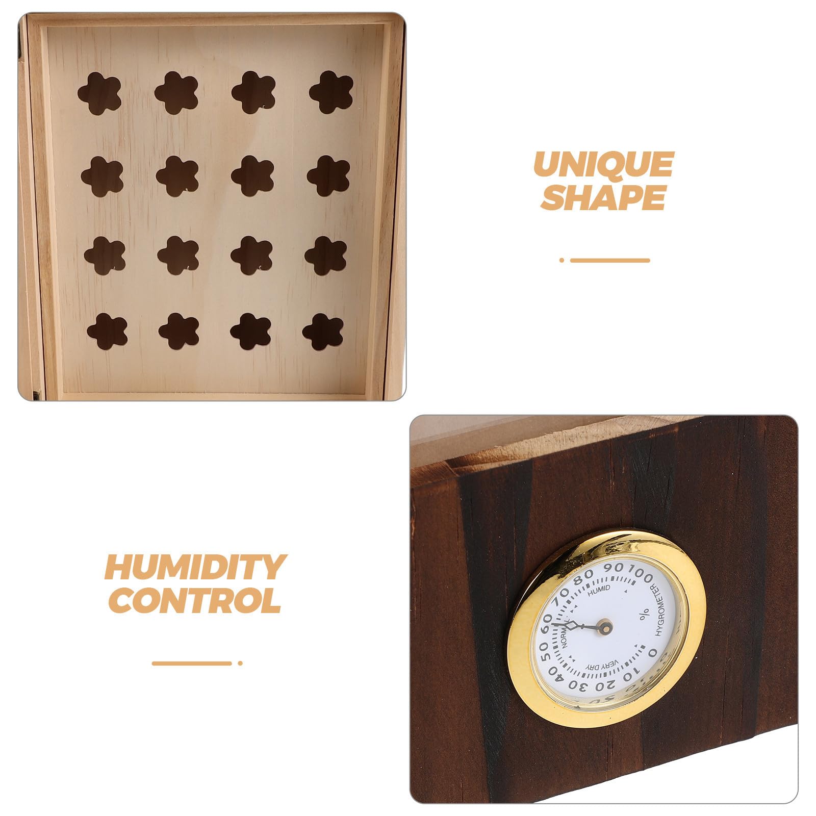 Humidor con Divisore Interno per Sigari in Legno con Igrometro e Umidificatore Portatile, Doppio Strato e Conservazione Organizzata per Uso Viaggio