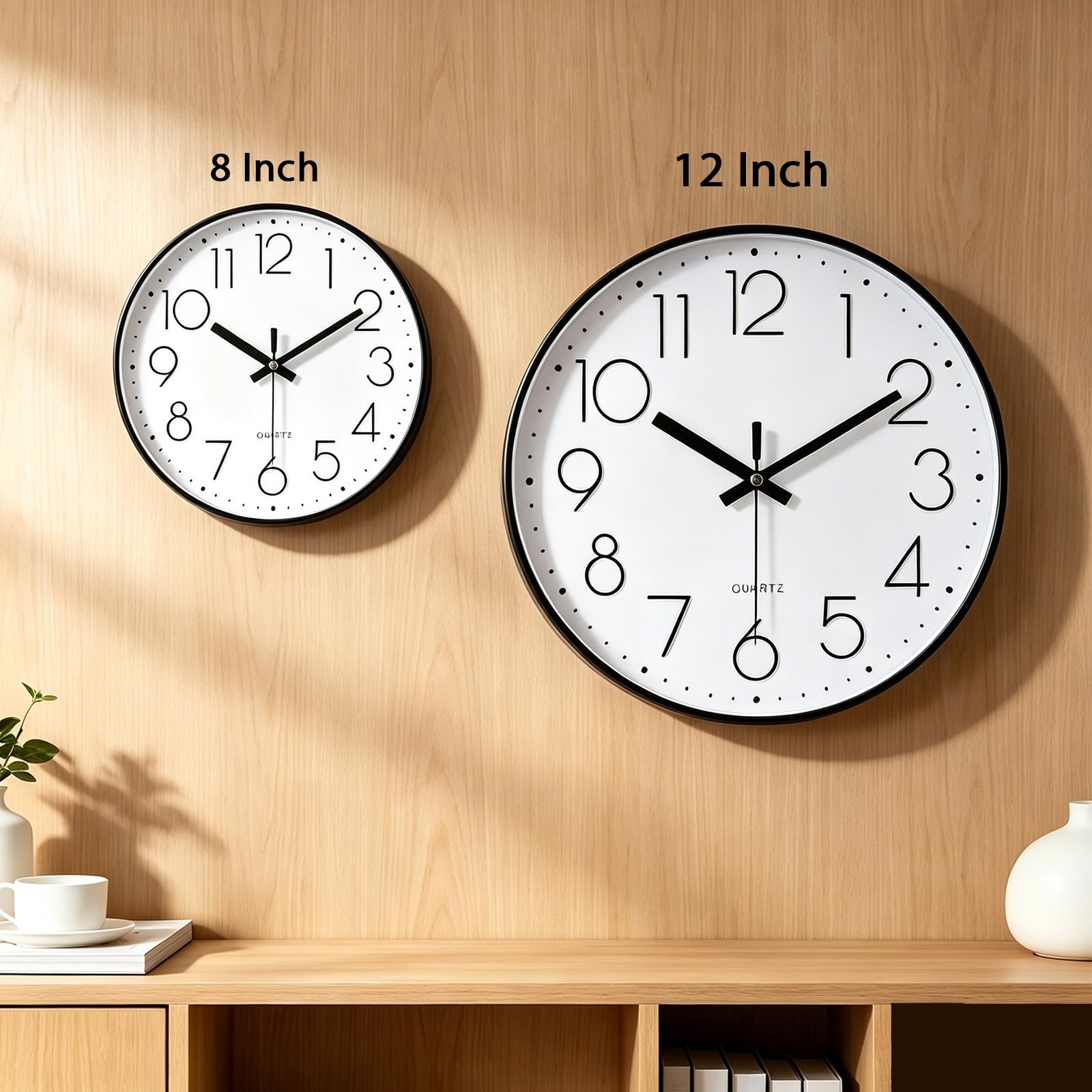 Jomparis Orologio Da Parete Silenzioso 33 Cm, Quadrante Grigio Cemento Con Numeri Bianchi 3D, Vetro ABS, Per Casa E Ufficio