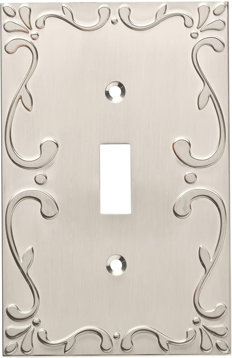 Franklin Brass Classic Lace (1-Pack) Decorative Light Switch Cover Brushed Nickel 1-Gang Wall Plate Switch/Toggle Plate Guards Electrical Outlet Covers W35070-SN-C