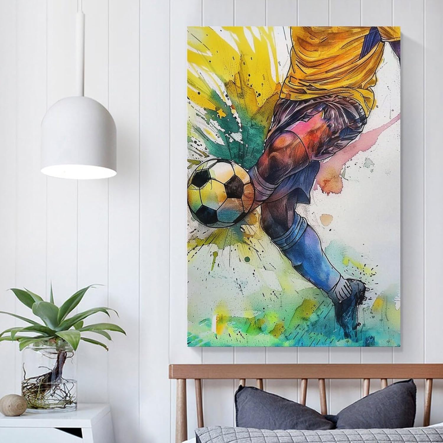 Mini Peinture par Numéros 20x20cm avec cadre Affiche sportive Football