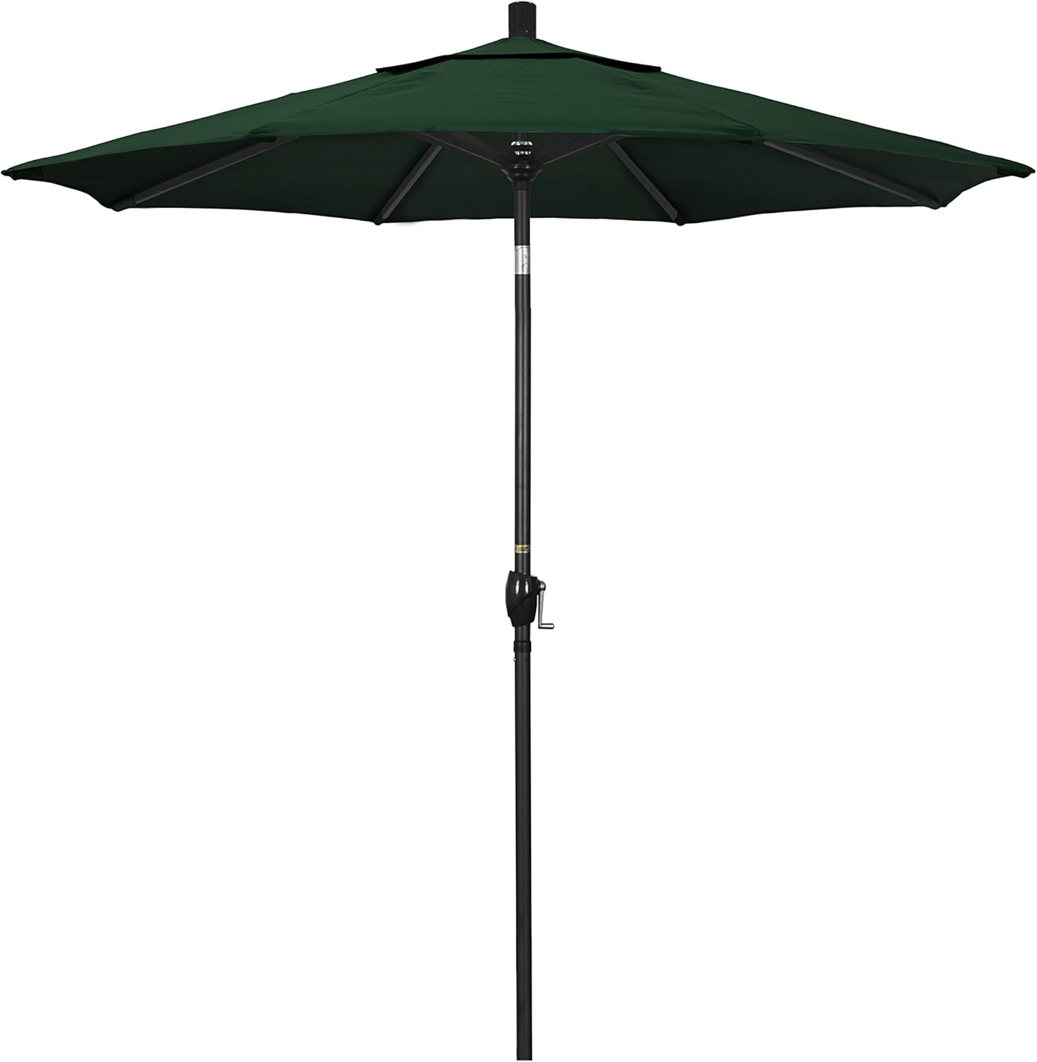California Umbrella 7.5' Round Aluminum Market Umbrella, Crank Lift, Push Button Tilt