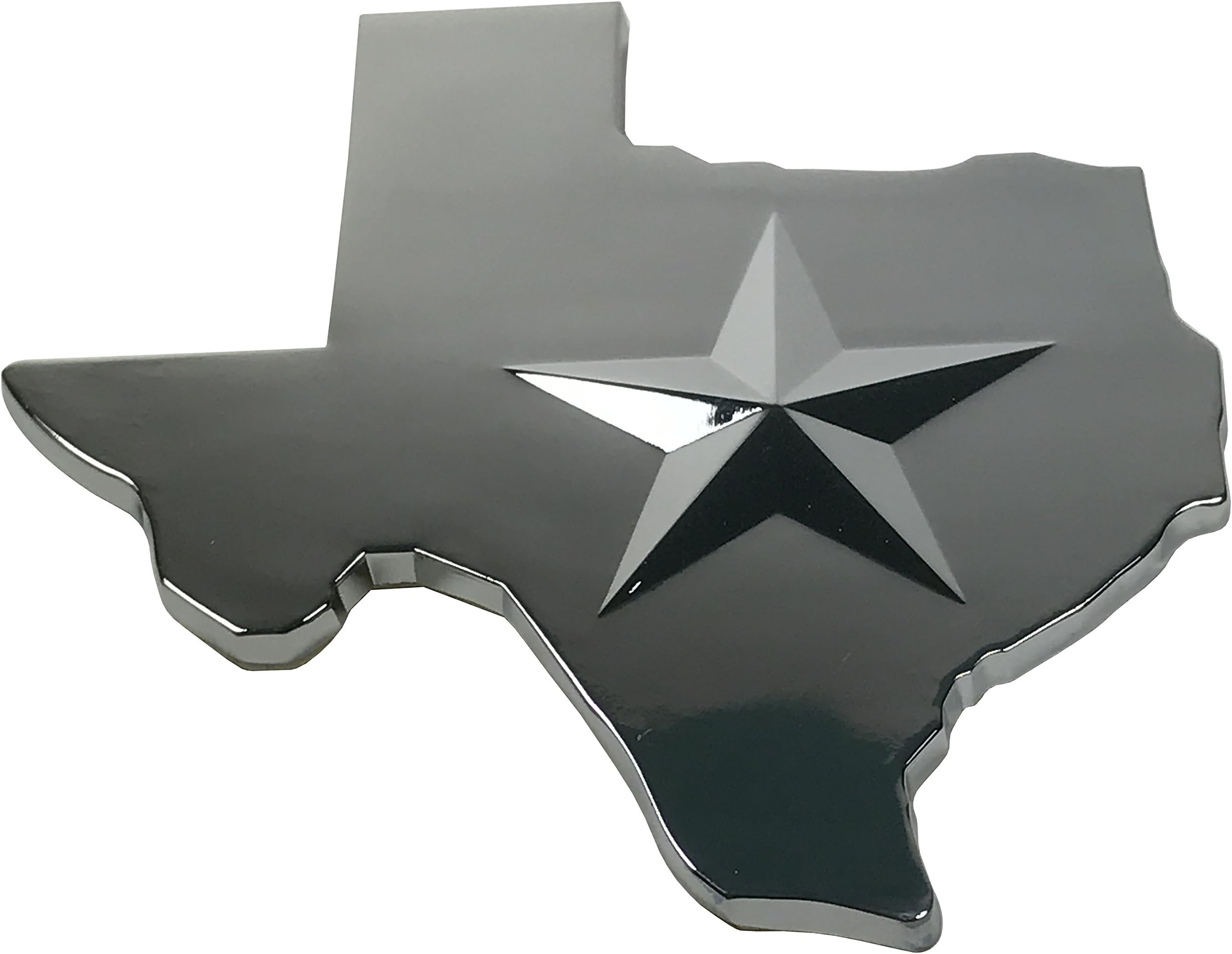 Premium Texas Lone Star State METAL Auto Emblem (w/Silver Star in 3D)