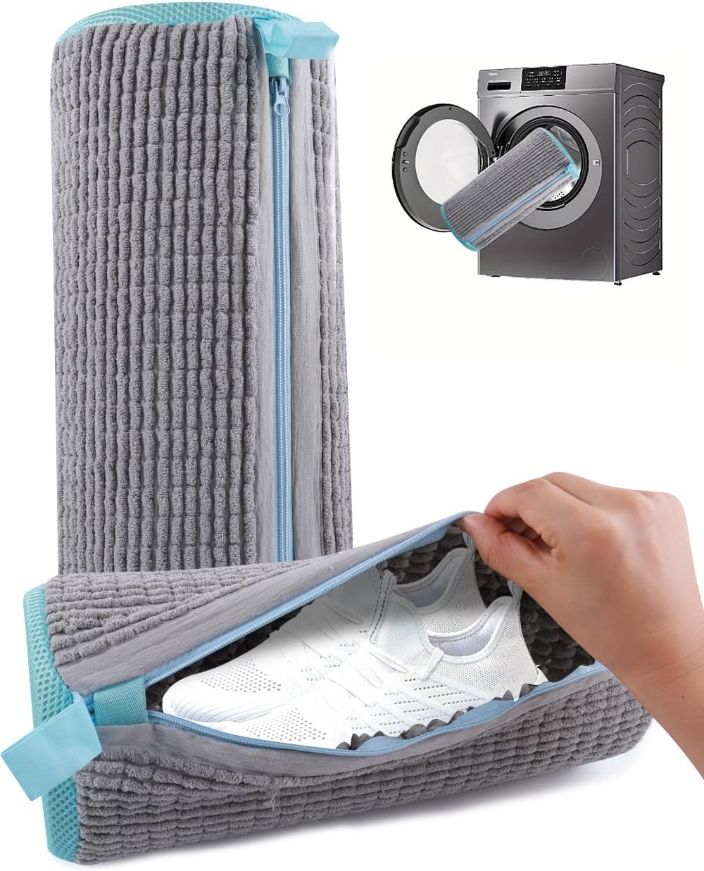 Professional | 1Pcs Shoe Washing Machine Bag for Sneaker Tennis Shoes Unstain Cleaner Kit, Reusable Laundry Shoe Cleaning Bag for Washer and Dryer, Gray 2026