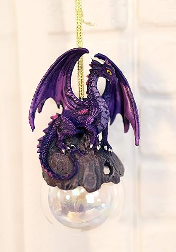 Miniatura 6 de Ebros Gift Ruth Thompson - Figura decorativa decorativa de dragón púrpura de 5 pulgadas de alto para Halloween, árbol de Navidad o para el hogar,