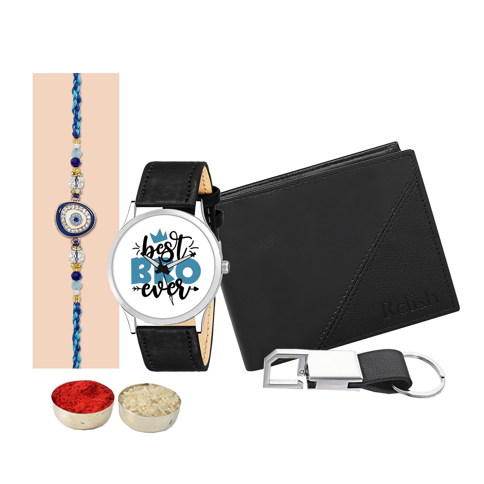 Relish Raksha Bandhan Gift for Brother Watch, Wallet, Keychain, Fancy Rakhi and Roli Chawal Rakhi Gift for Bhaiya (B0C5MT4ZQV) Amazon Price History, Amazon Price Tracker