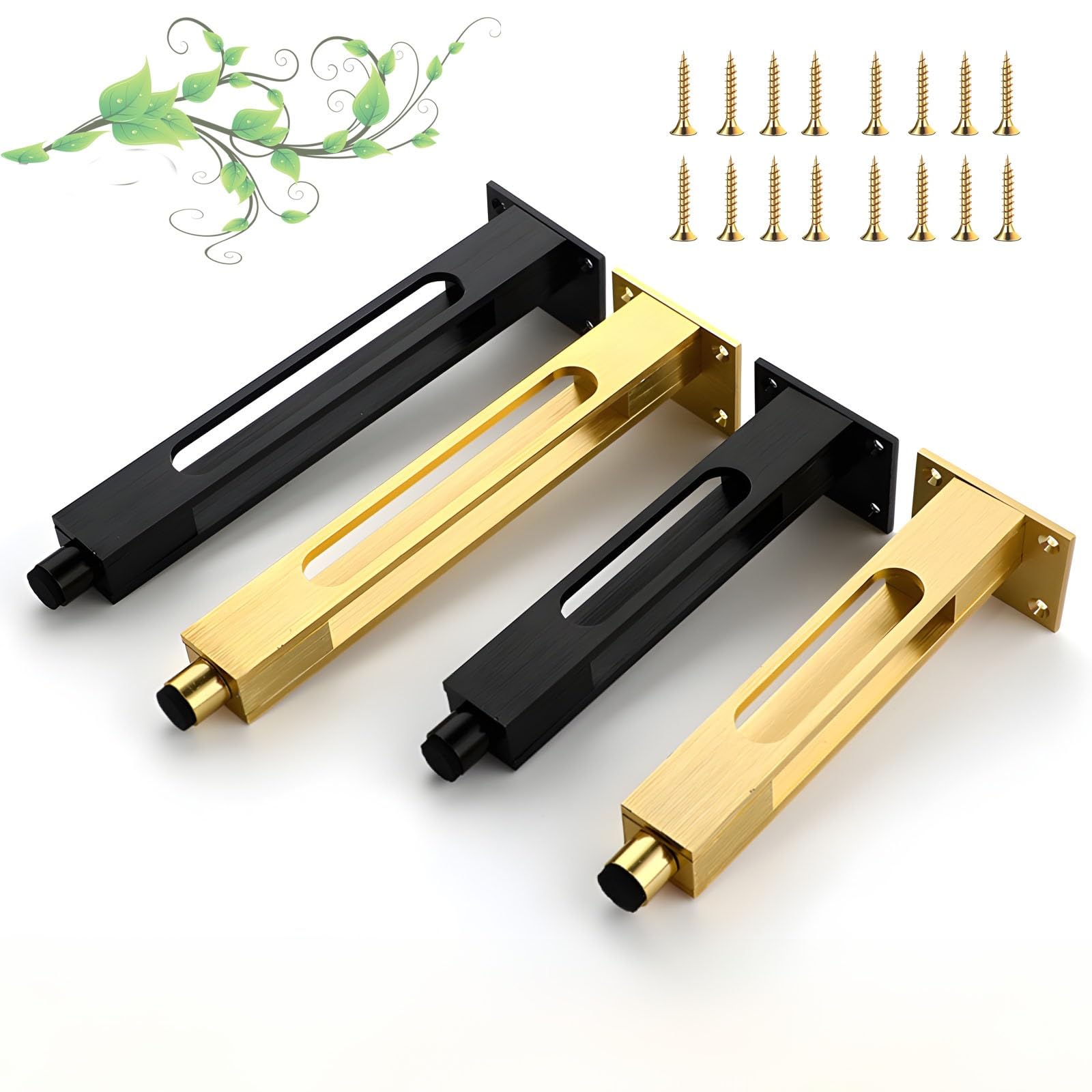 Regulowane metalowe nogi do mebli 4 szt. Stopki wymienne z litego stopu aluminium(Black,20cm/7.87inch)