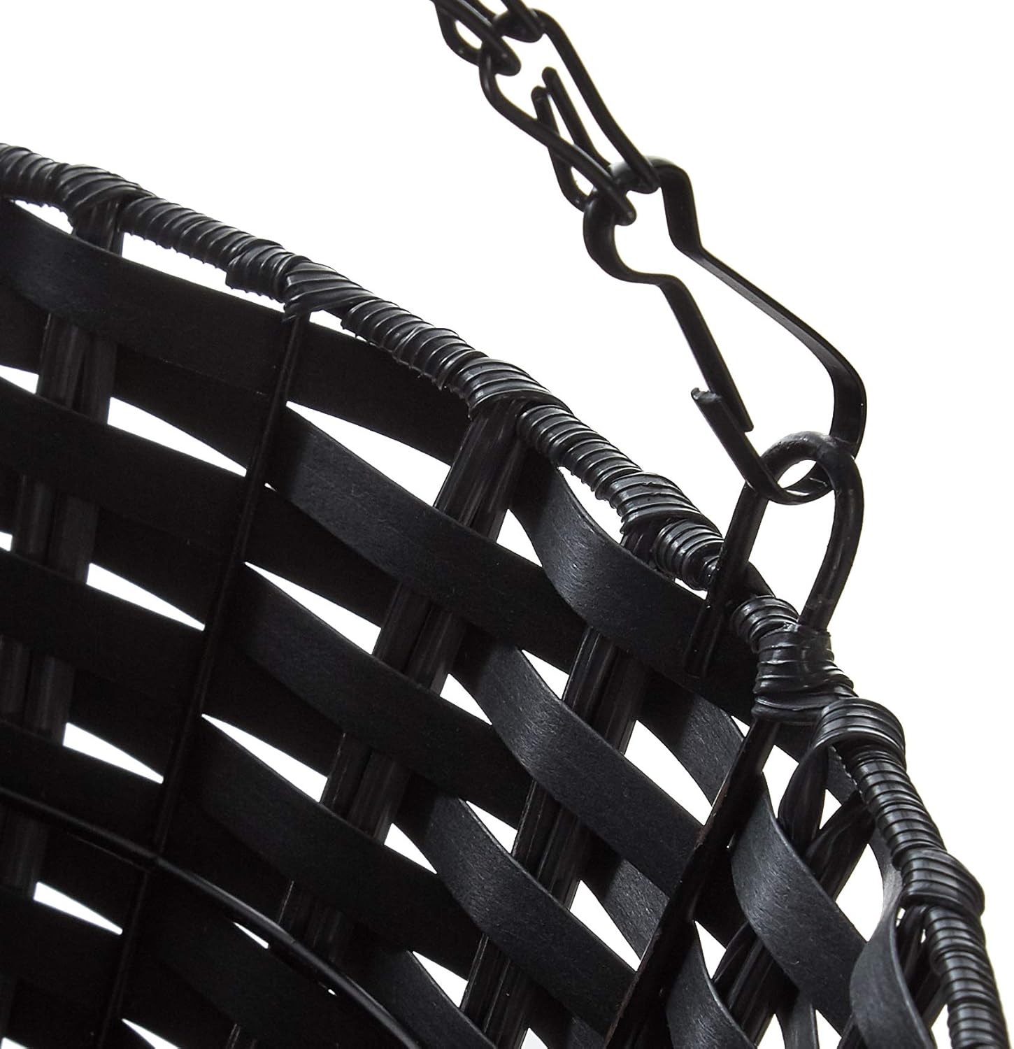 Panacea 086322 14" Resin Woven Hanging Basket, Grey, 6/Cs