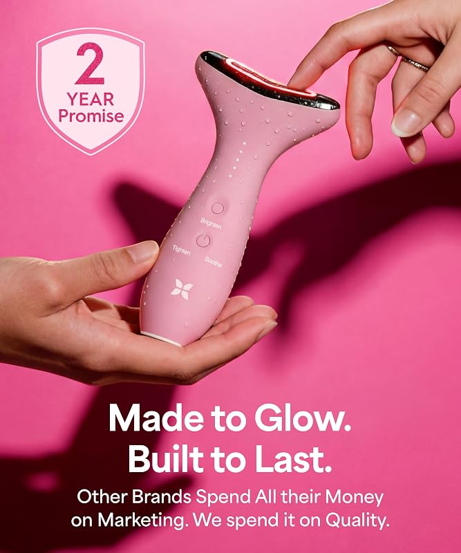 REVO Genie Facial Massager for Face and Neck, LED Beauty Device with Heat and Vibration, Depuffing Sculpting Tool with Red Blue Green Light Modes for Skincare Routine image 6
