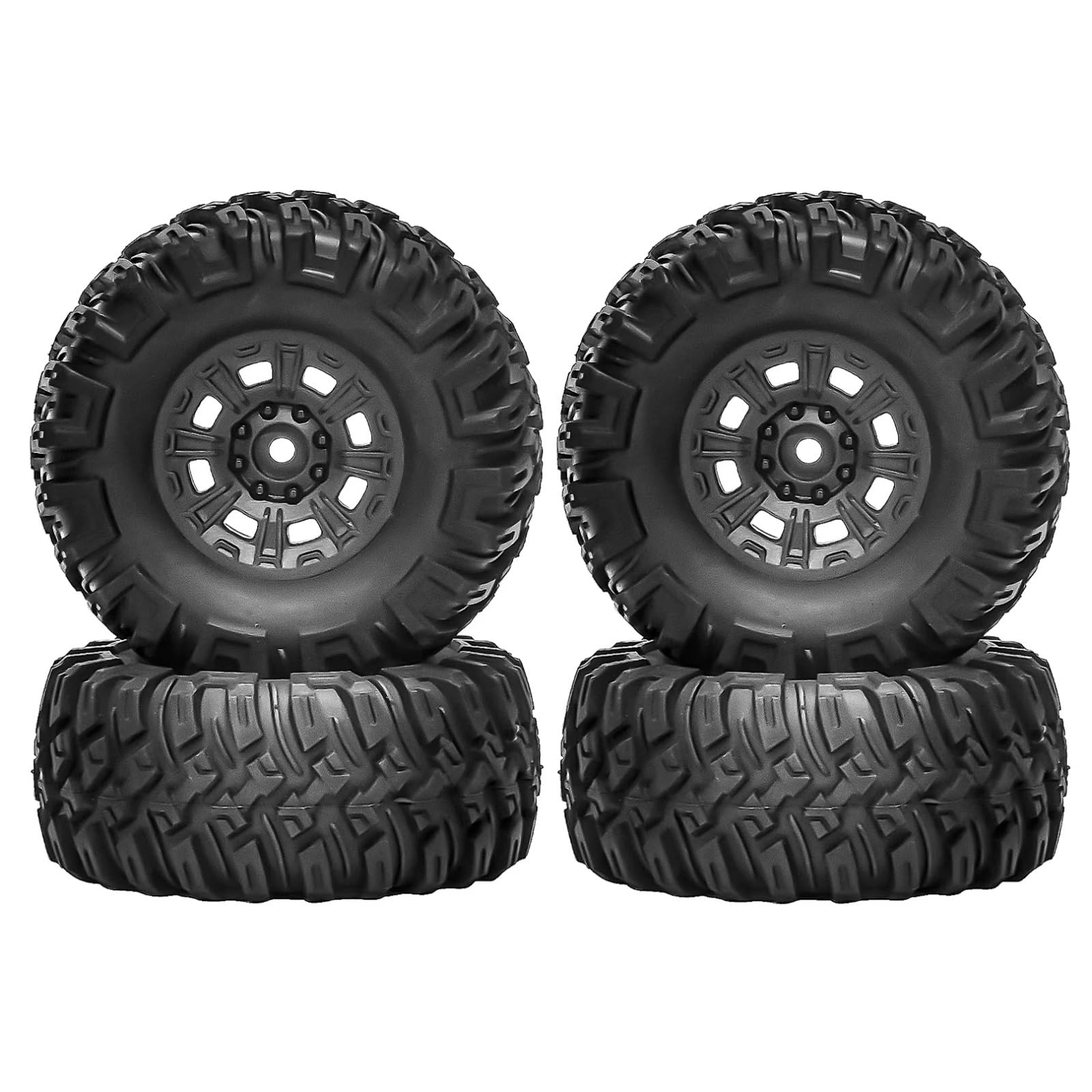 RC Pneus Jante Compatible avec Traxxas pour TRX4 D90 D110 pour Axial pour SCX10 pour MST 1/10 RC Voiture sur Chenilles 110mm 1.9 "Jante De Roue Beadlock Jeu De Pneus en Caoutchouc