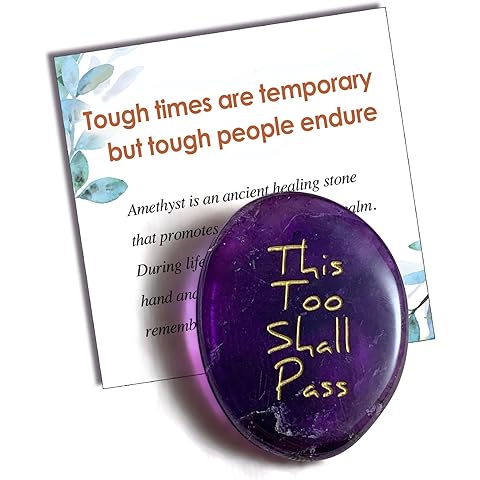 SOLICIEL This Too Shall Pass Amethyst Healing Crystal, You Got This Inspirational Gifts Speical Thinking of You Keepsake Gifts for Women Men