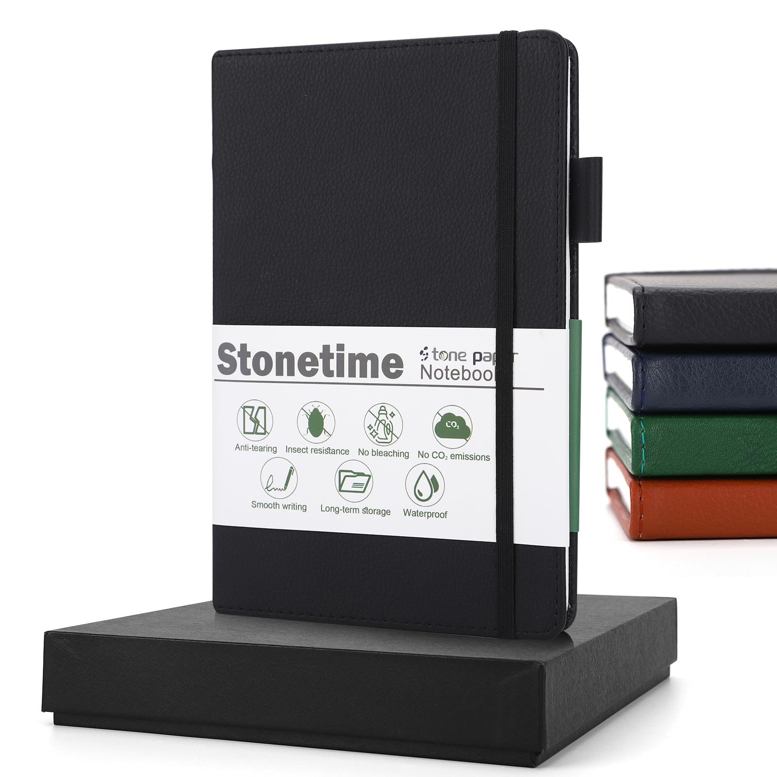 Stone Paper Notebook for Women Men, A5 Waterproof Notebook Hardcover Executive Journal, Ruled Notebooks for Writing, Business, Work ＆ School, 160