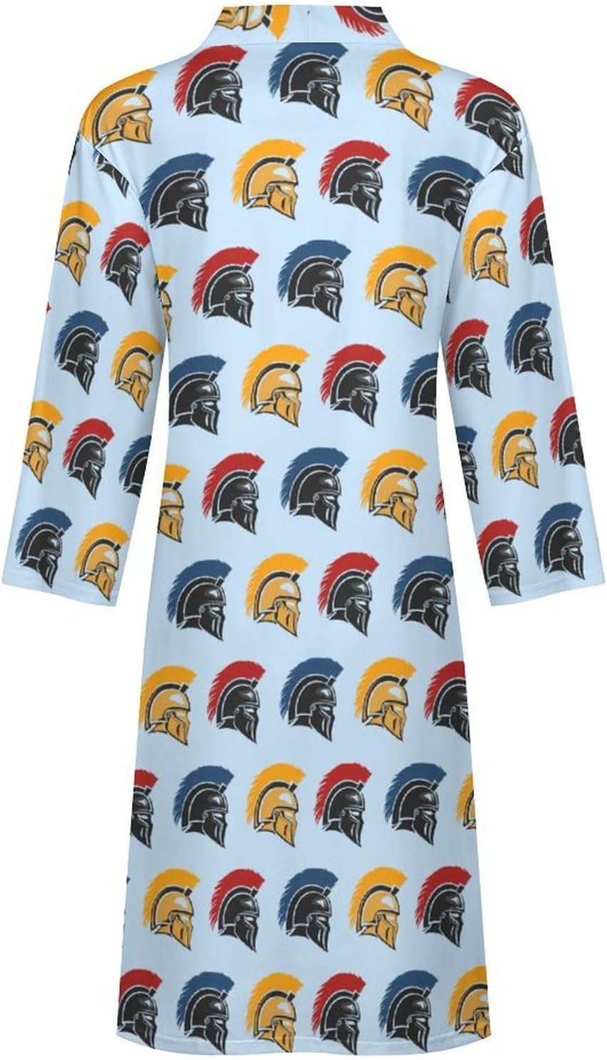 Spartan Helmet Mens Robe Long Bathrobe for Women Bath Robes Lightweight Soft Printed Sleepwear