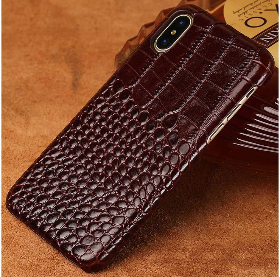 Funda iPhone XR GUMMMY carcasa cuero genuino relieve cocodrilo color B de 6.1 pulgadas