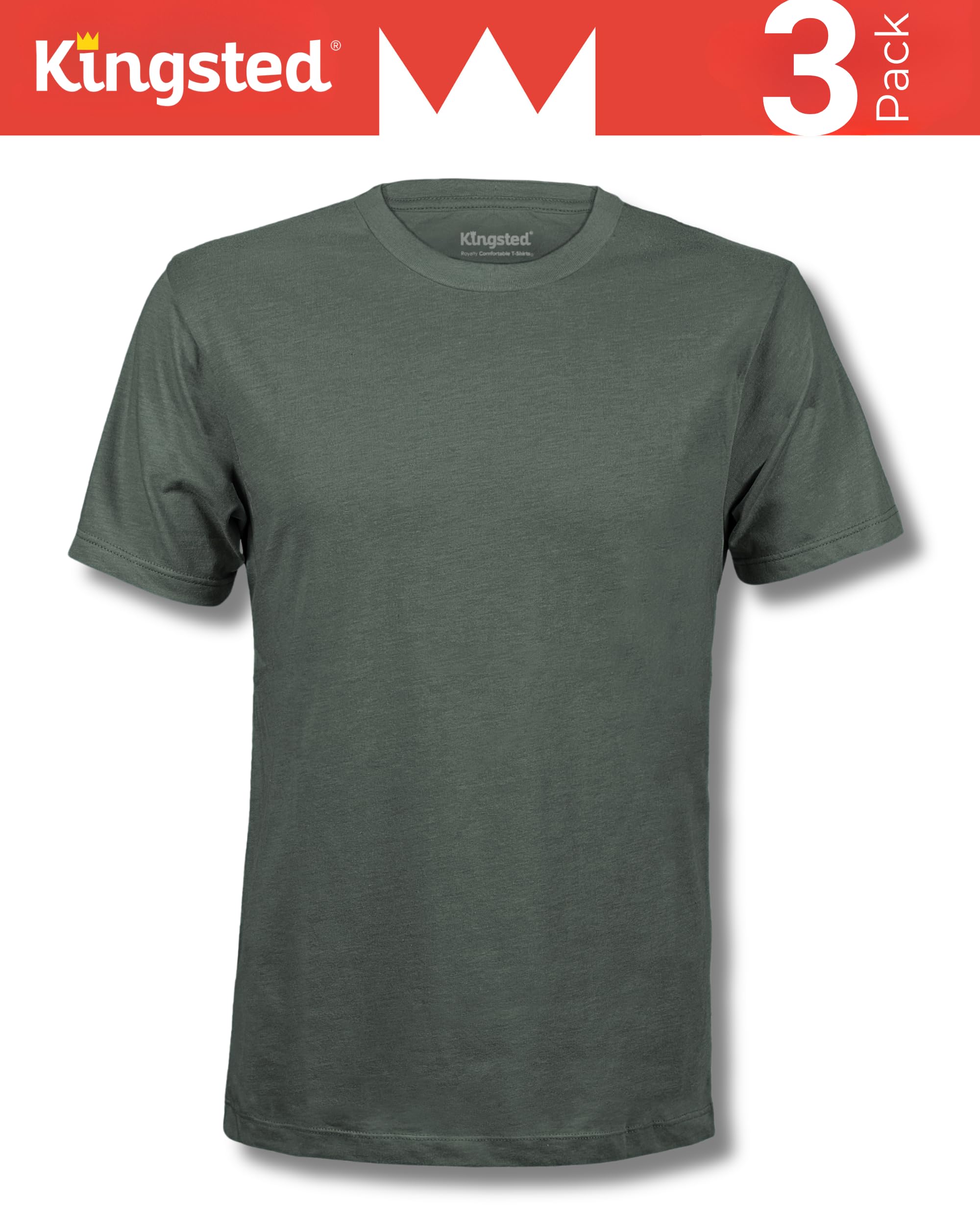 Kingsted Herren Klassische Einfarbige Herren-t-Shirts T-Shirt (4er Pack)
