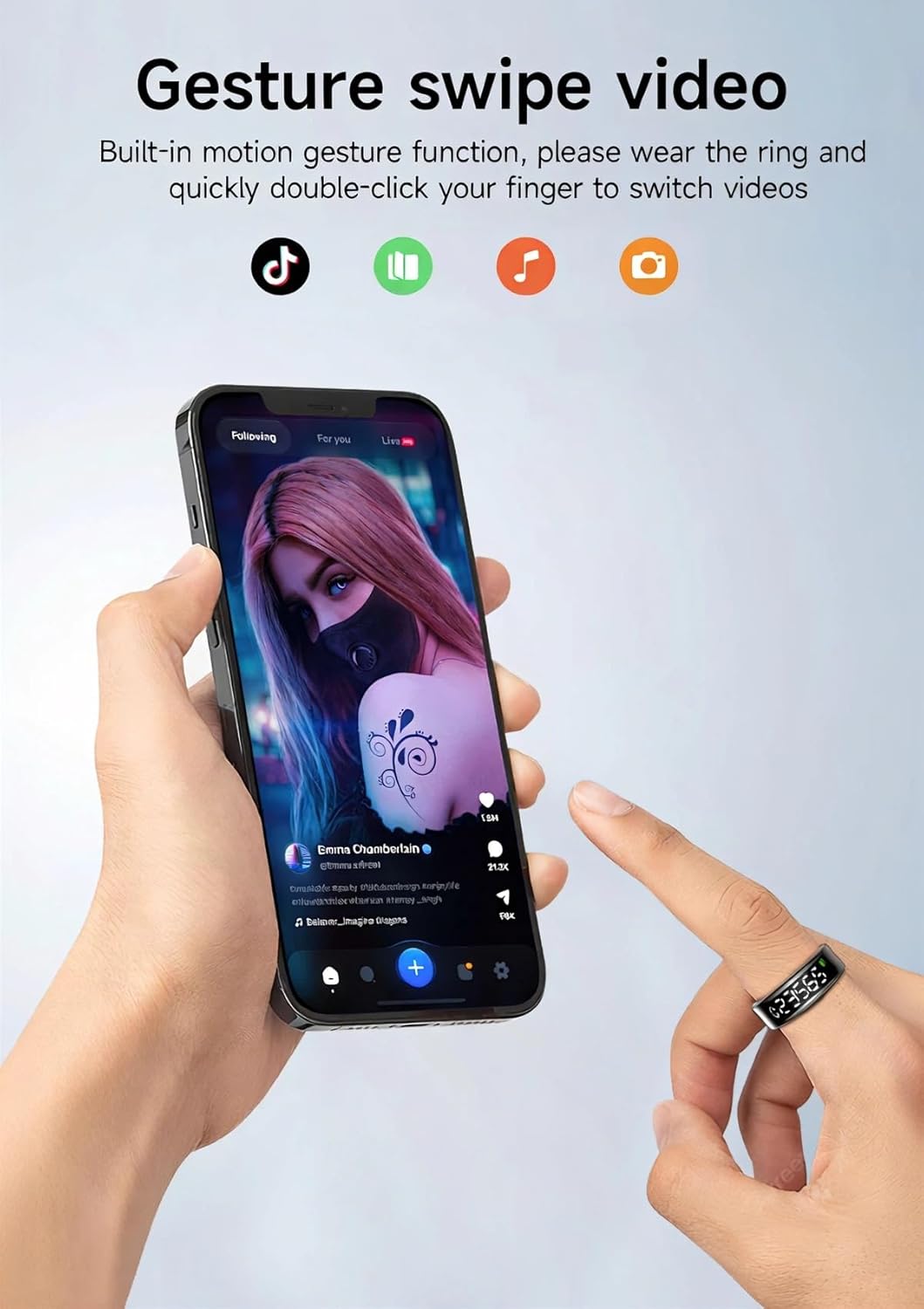 Smart Ring with LED Display for Women & Men, IP68 Waterproof Fitness Ring,Health Tracker, Blood Oxygen & Heart Rate Monitor, Long Lasting Battery Sleep Ring 8 71fsFFD1MVL. AC SL1500