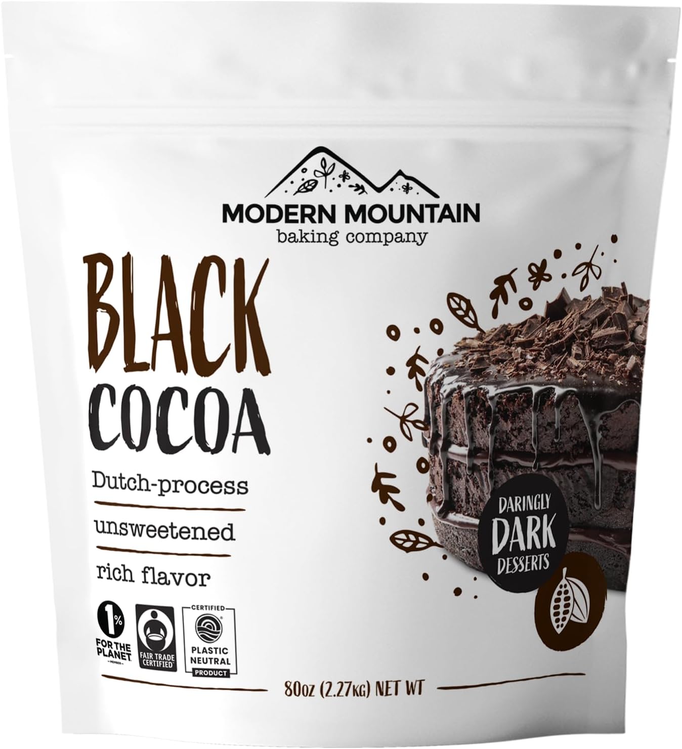 Black Cocoa Powder (5 lb) Bake the Darkest Chocolate Baked Goods, Achieve Rich Chocolate Flavor, Natural Substitute for Black Food Coloring, Dutch-Processed Cocoa Powder, Unsweetened, Extra Dark, Fair Trade Certified