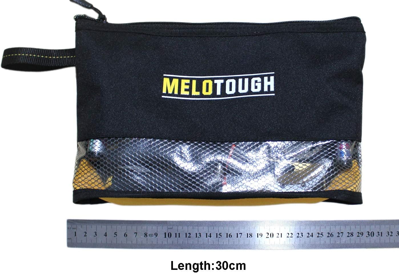 MELOTOUGH 2 PACK Tool Zipper bag Durable Storage Organizer + 2PACK Fastener bag with Mesh Window and Hanging Grommets
