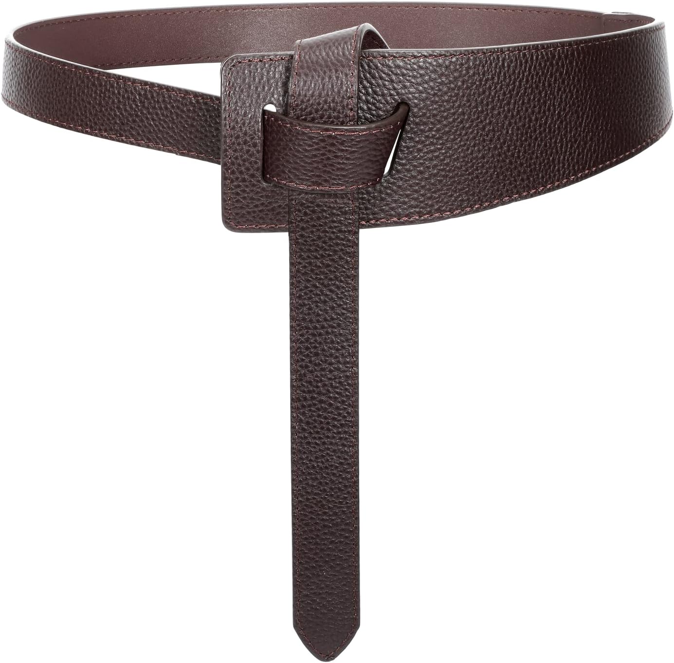 SUOSDEY Womens Genuine Leather Belt for Dress, Tie a Knot Leather Waist Belt for Jumpsuit Coat