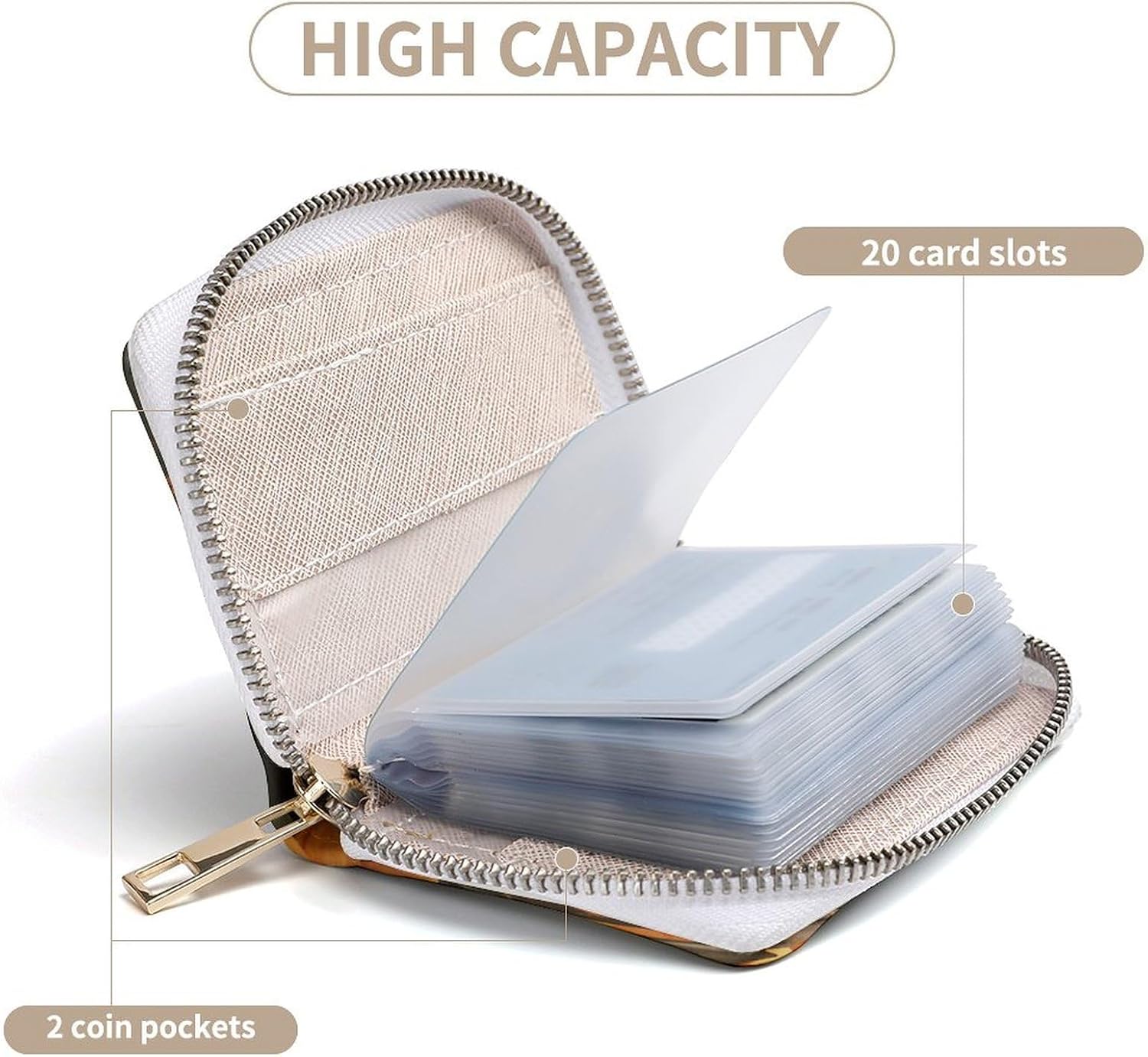 Cute Sunflower And Butterfly Card Holder RFID Blocking,Credit Card Wallet for Women And Men,Card Case Organizer Bag with Zipper