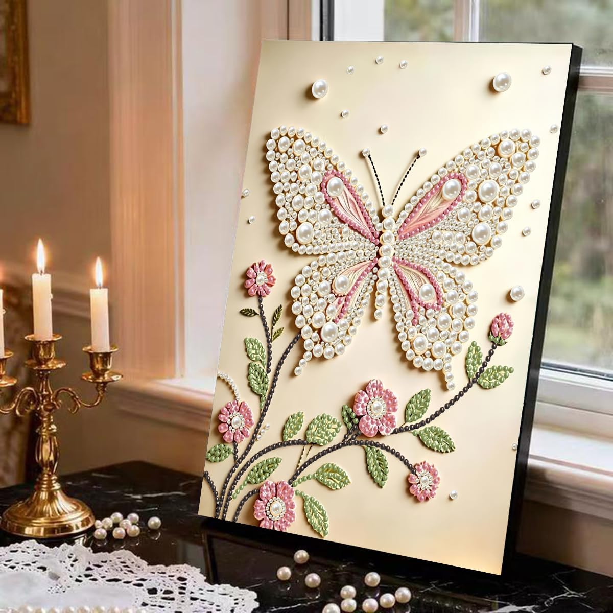 Butterfly 5D Pearl Diamond Art Kits for Adults,Diamond Pearl Painting Kits image 3