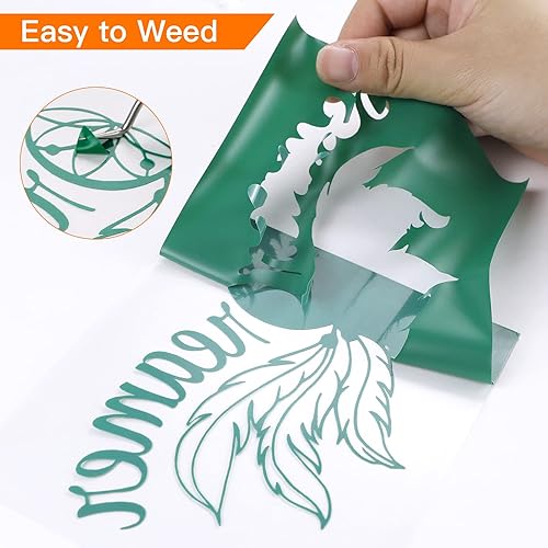 Miniatura 4 de HTVRONT - Rollo de vinilo de transferencia de calor 12 x 35pies, vinilo amarillo HTV para camisas, vinilo para Cricut y Cameo, fácil de cortar, para