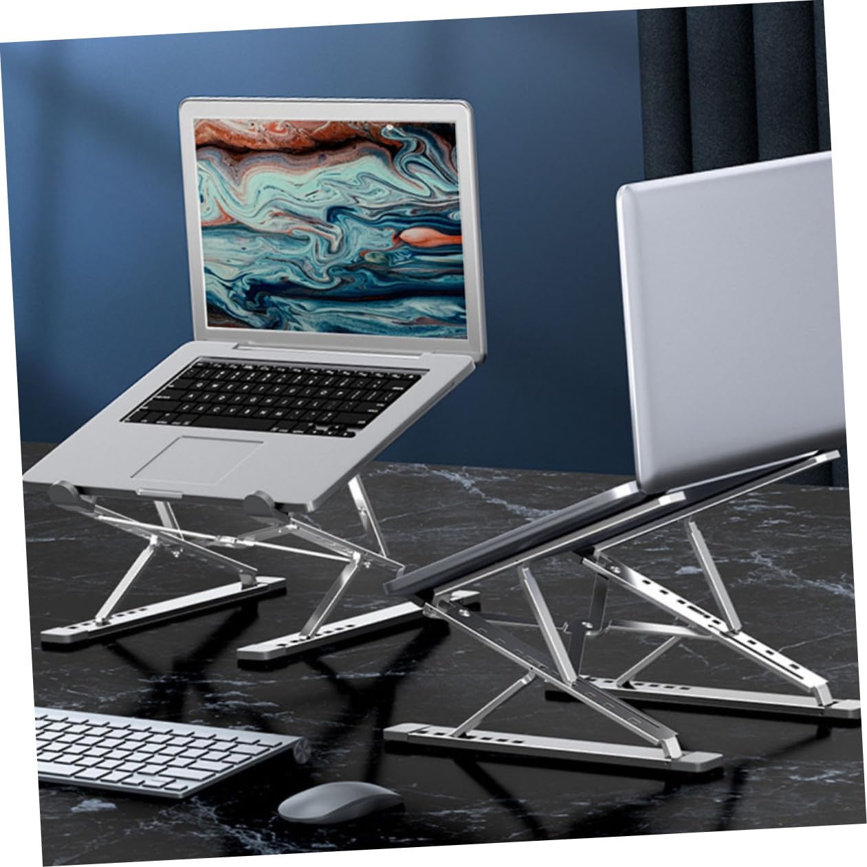 DOITOOL Soporte para Computadora Portátil Ajustable de Aleación de Aluminio Diseño de Doble Capa y Refrigeración para Escritorio Portátil