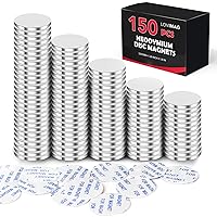 Vista 18 de LOVIMAG Imanes de disco de neodimio superfuertes, potente imán de tierras raras con adhesivo de doble cara para nevera, bricolaje, construcción