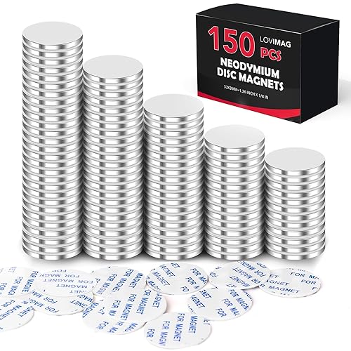 Miniatura 16 de LOVIMAG Pequeños imanes de disco de neodimio, imán de tierras raras con adhesivo de doble cara para nevera, bricolaje, construcción, científico