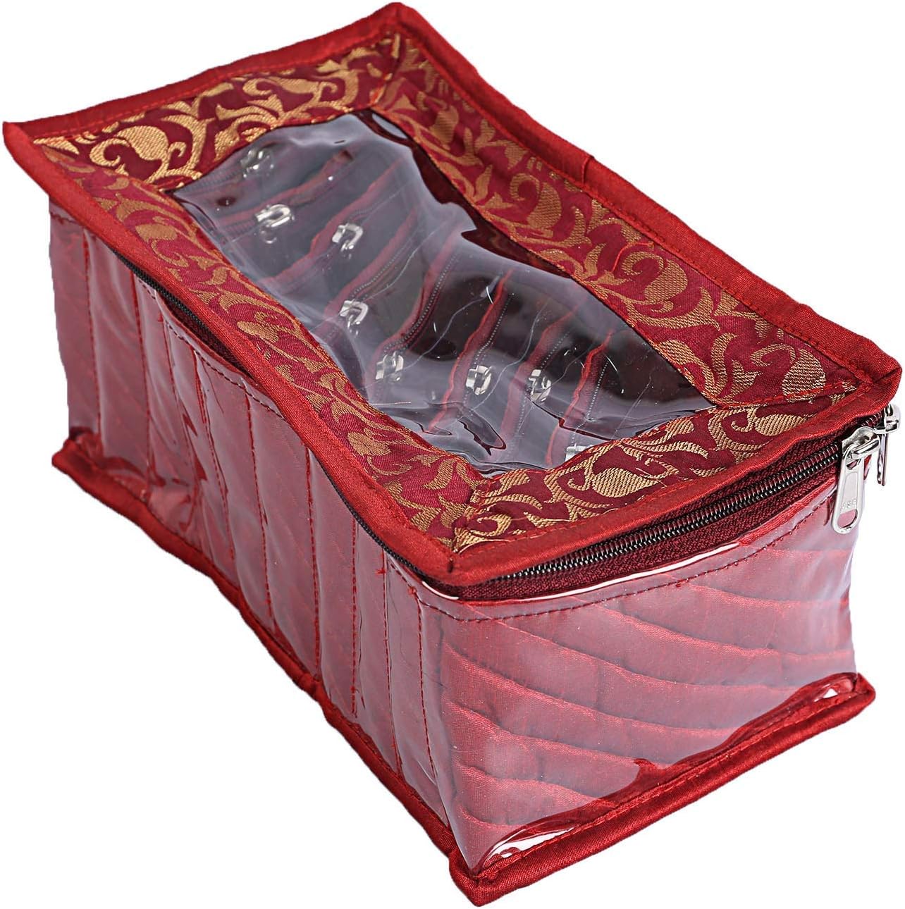 Anjali Enterprises Laminated Satin Pouch Jewellery Box