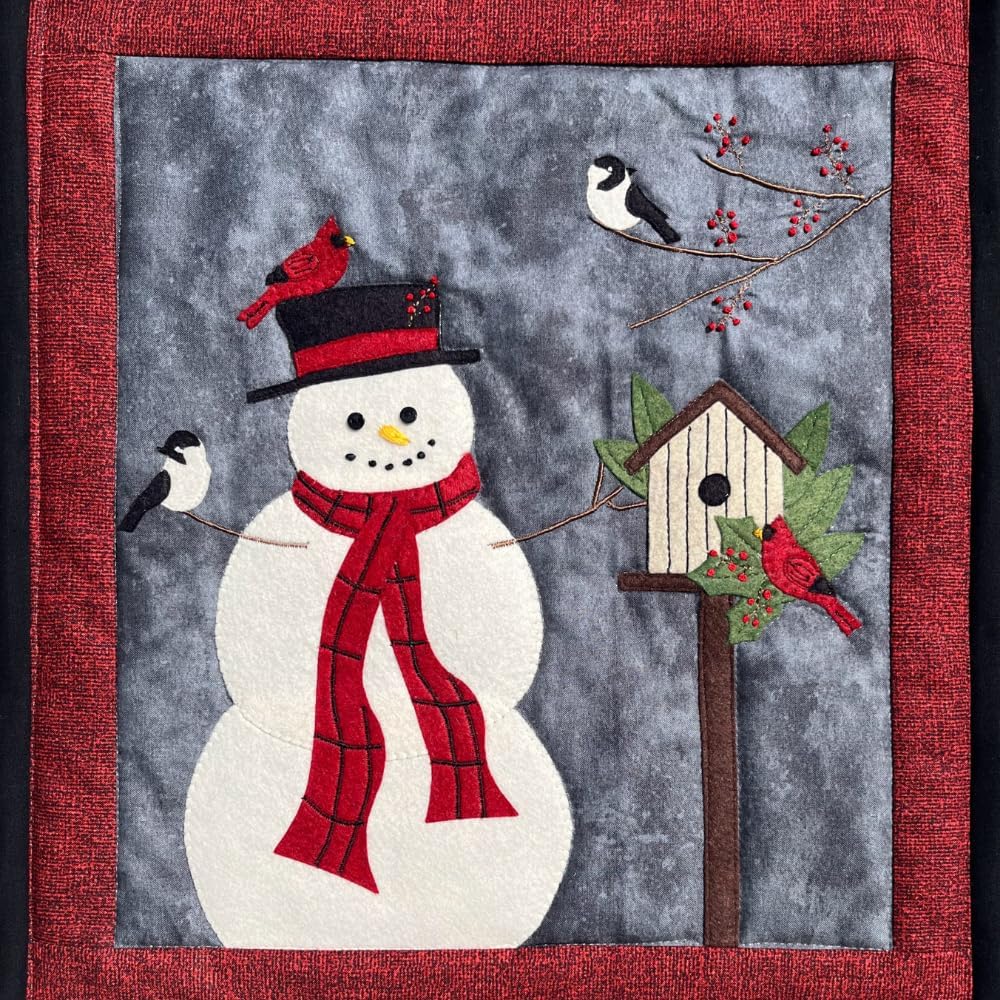 Rachel's Of Greenfield Snowman Wall Hanging Kit | Christmas Crafts | Snowman Felt Kit | Instructions and Materials Included | Makes 13"x15" Wall Quilt